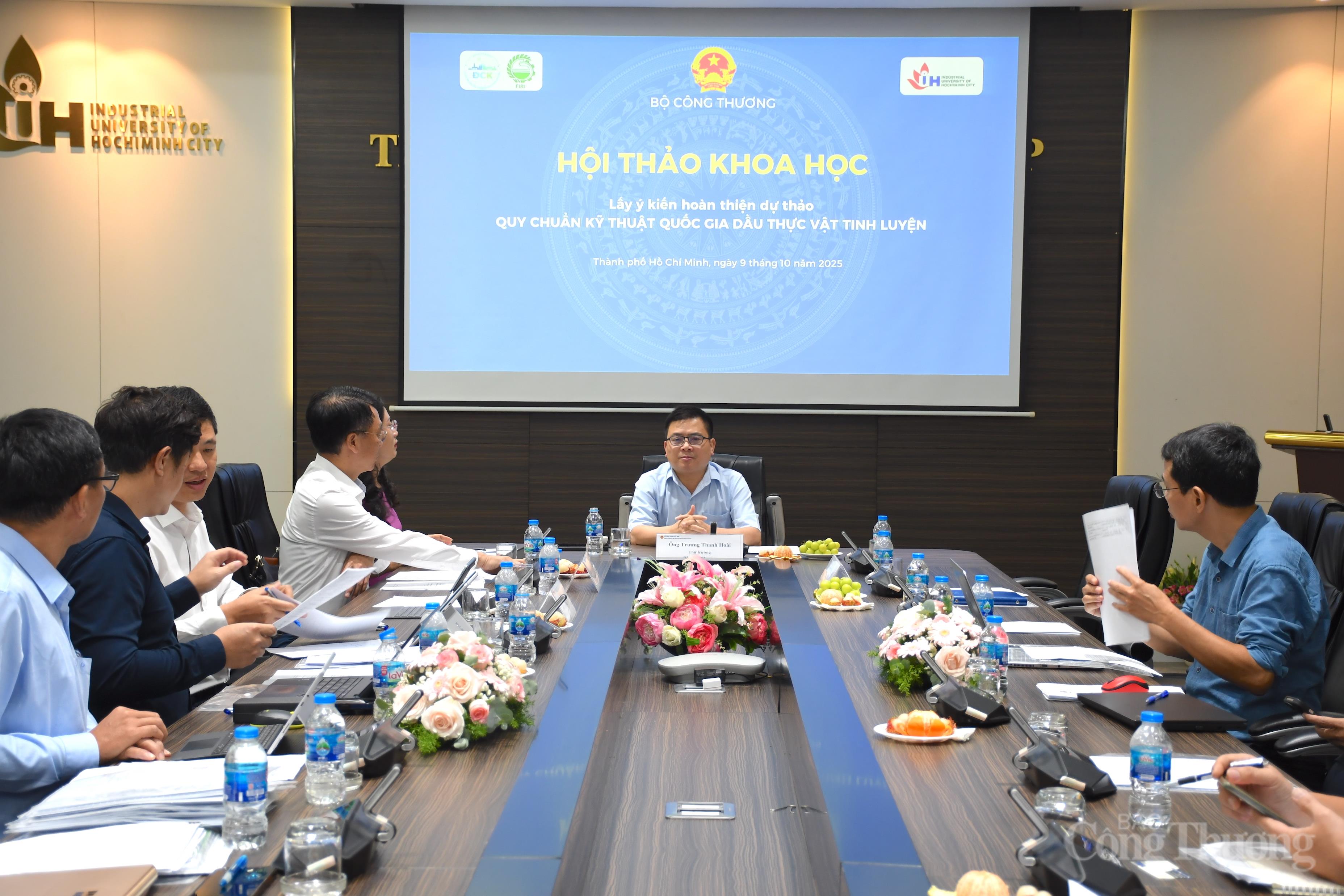 Thứ trưởng Trương Thanh Hoài: Sớm ban hành Quy chuẩn kỹ thuật về dầu thực vật tinh luyện