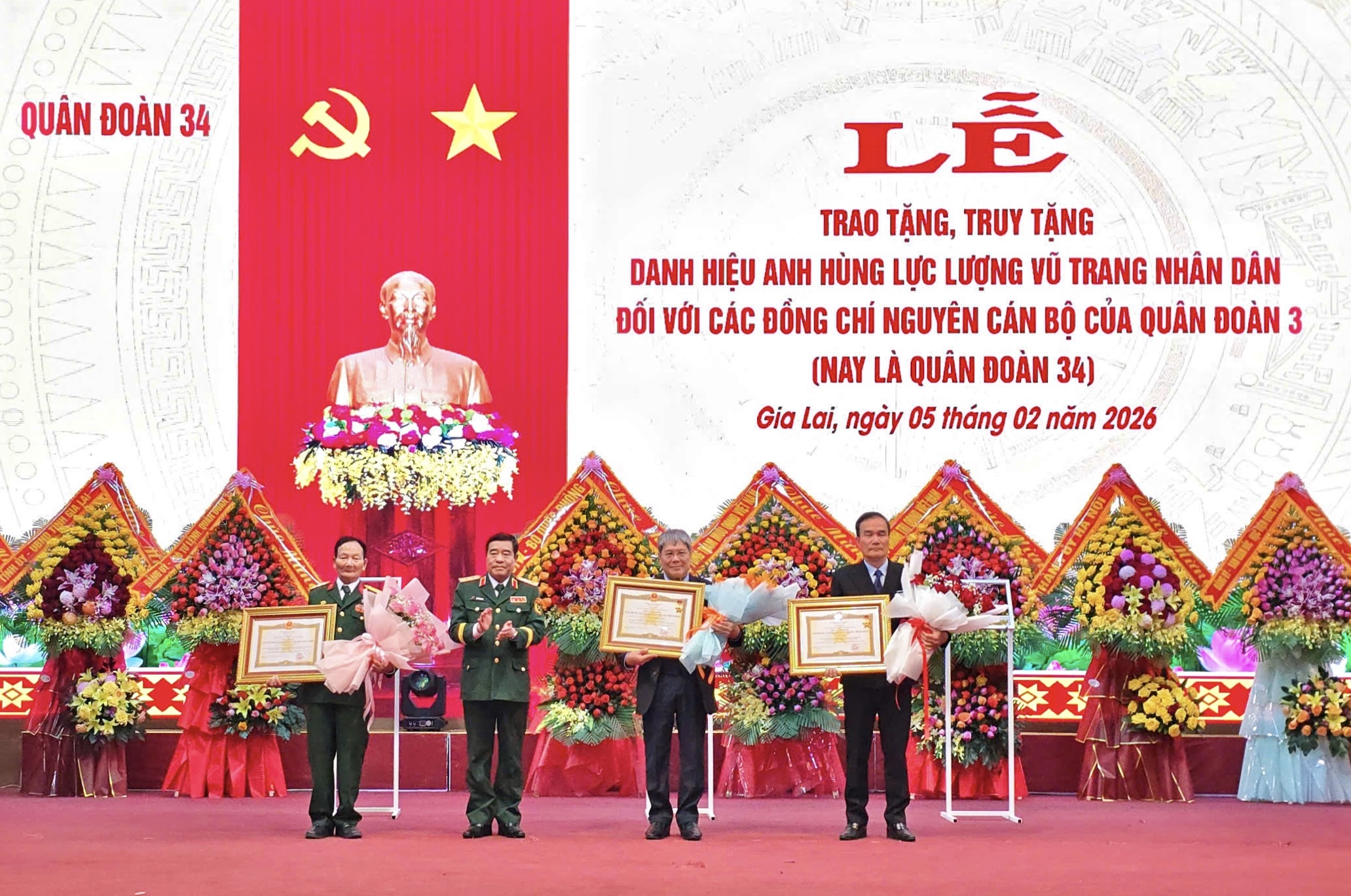 Gia Lai: Truy tặng, phong tặng danh hiệu Anh hùng Lực lượng vũ trang nhân dân cho 3 đồng chí