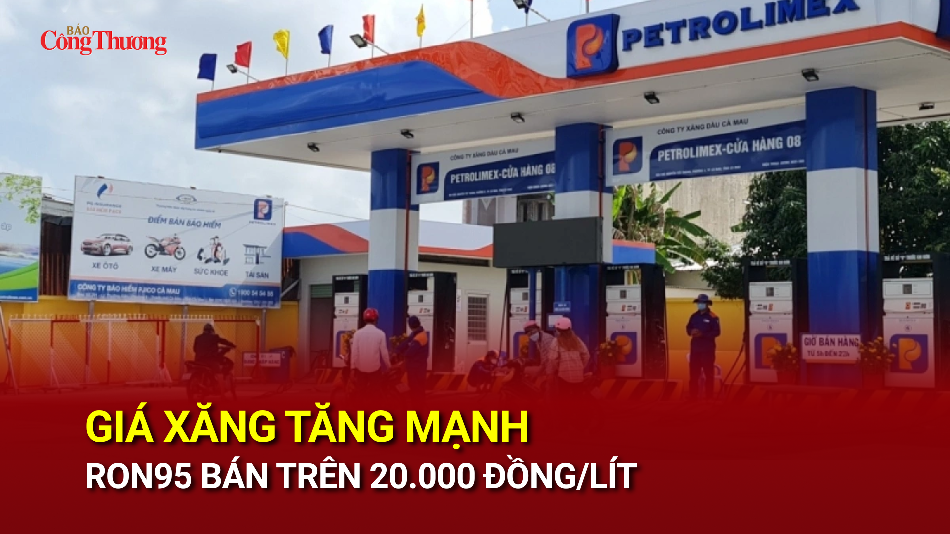 Giá xăng tăng mạnh, RON95 bán trên 20.000 đồng/lít