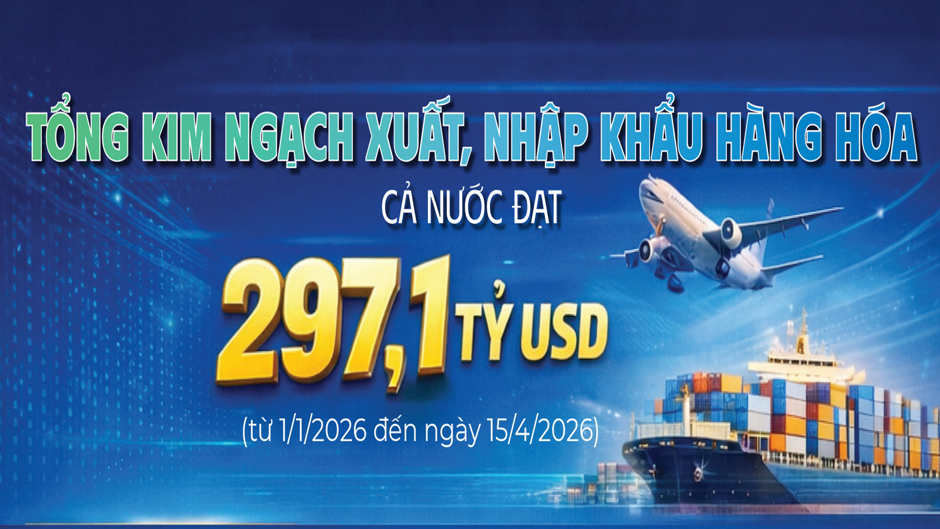 Infographic | Tổng kim ngạch xuất, nhập khẩu hàng hóa cả nước đến ngày 15/4