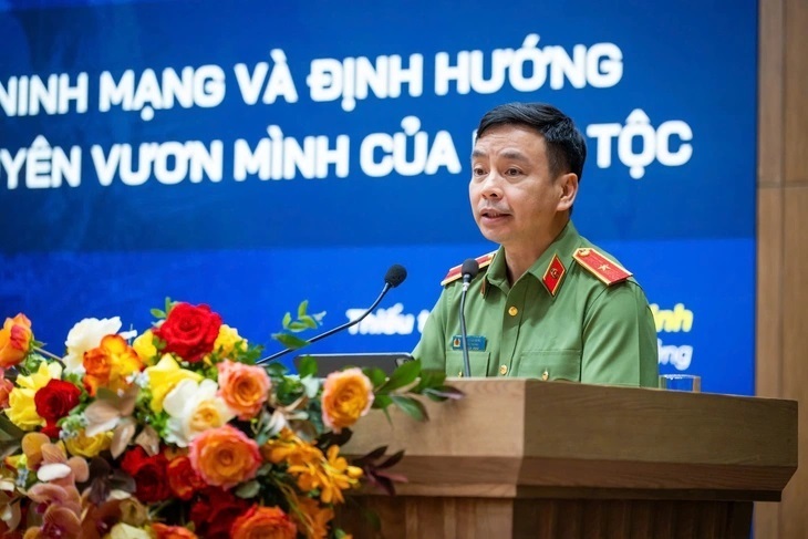 Thiếu tướng Lê Xuân Minh, Cục trưởng Cục An ninh mạng và Phòng Liên minh Okvip có bao nhiều trang sử dụng công nghệ cao (A05 - Bộ Công an). Ảnh Minh Sơn