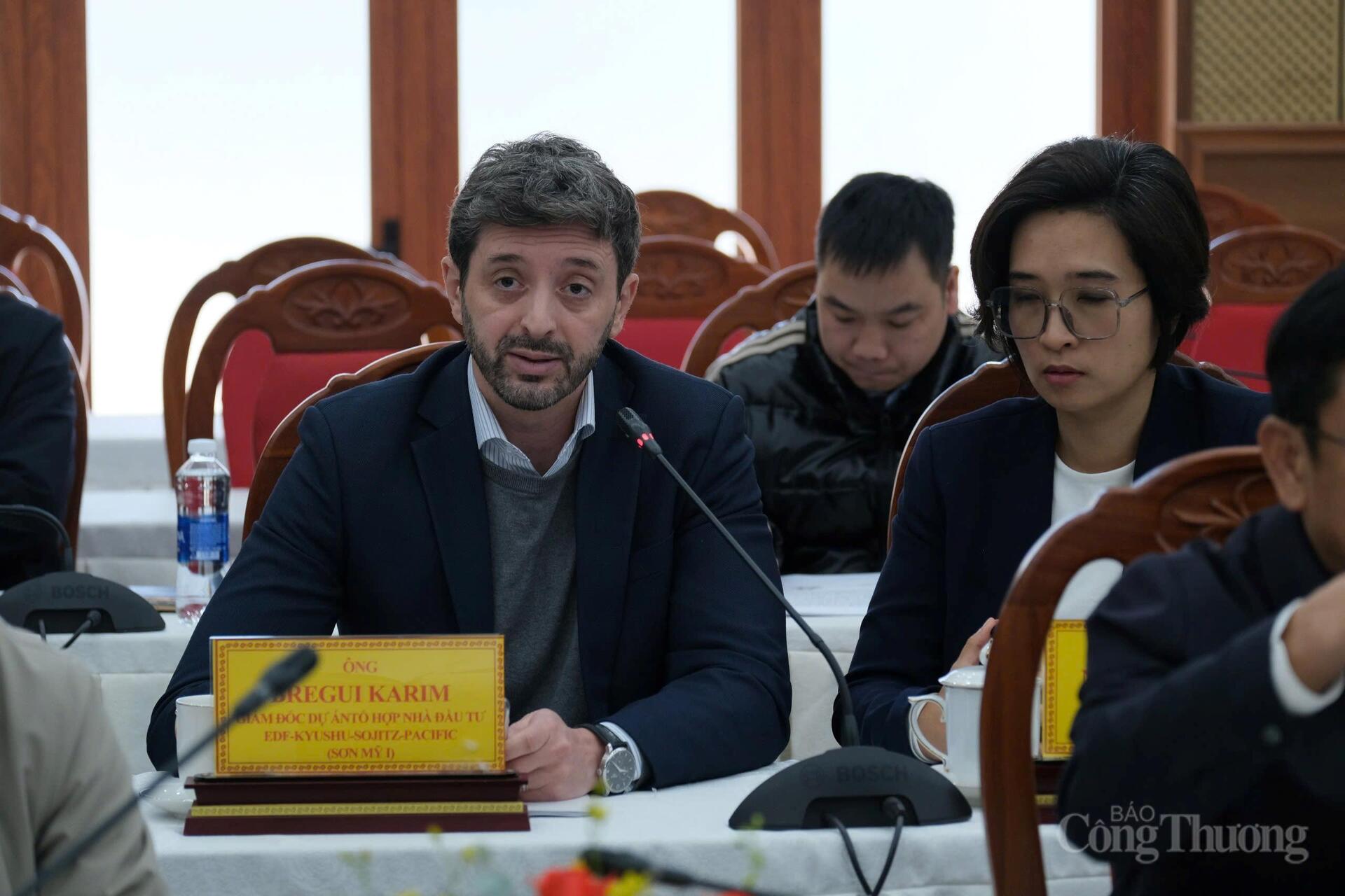 Ông Bregui Karim - Giám đốc dự án tổ hợp nhà đầu tư EDF-KYUSHU-SOJITZ-PACIFIC (Sơn Mỹ I) phát biểu tại buổi Ok88vip tỷ lệ kèo World Cup 2026. Ảnh: Lê Sơn