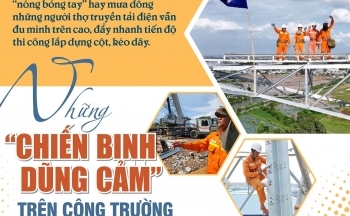 Những 'chiến binh dũng cảm' trên công trường đường dây 500kV mạch 3