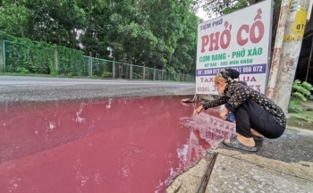Vụ nguồn thải 'nhuộm đỏ' Đại lộ Thăng Long: Công an vào cuộc sau phản ánh của Báo Công Thương