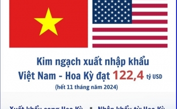 Kim ngạch xuất nhập khẩu Việt Nam - Hoa Kỳ đạt hơn 122 tỷ USD