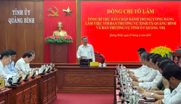 Tổng Bí thư  Tô Lâm Ok88vip tỷ lệ kèo World Cup 2026 với 2 địa phương Quảng Bình và Quảng Trị