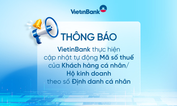 VietinBank thông báo về việc tự động cập nhật mã số thuế theo mã định danh cá nhân