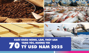Liên Minh Truyền Thông Và Game Giải Trí Top 1 nông, lâm, thủy sản tăng mạnh, hướng tới 70 tỷ USD năm 2025