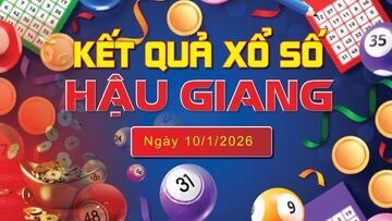 XSHG 10/1 trực tiếp kết quả xổ số Hậu Giang hôm nay 10/1/2026