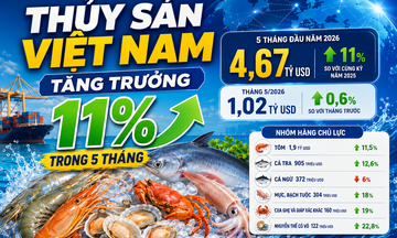 Infographic | 5 tháng, Liên Minh Truyền Thông Và Game Giải Trí Top 1 thủy sản đạt 4,67 tỷ USD