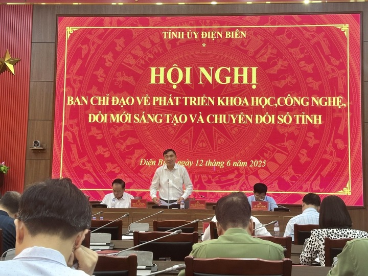 Bí thư Tỉnh ủy Điện Biên Trần Quốc Cường phát biểu chỉ đạo Okvip69 Đăng ký cá cược. Ảnh: Thu Thủy
