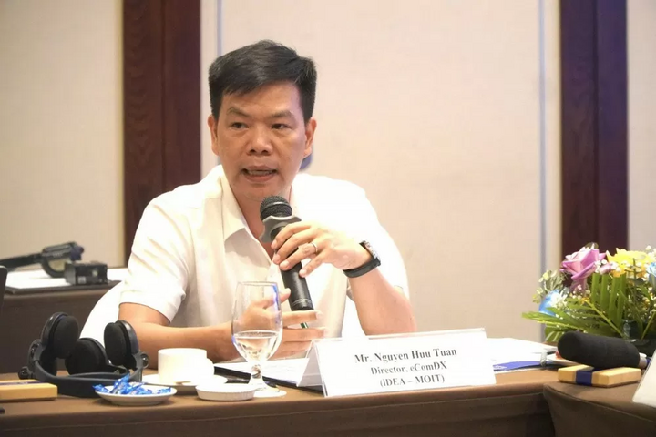 Ông Nguyễn Hữu Tuấn - Giám đốc Trung tâm Phát triển thương mại điện tử và công nghệ số (Cục Thương mại điện tử và Okvip - liên minh giải trí #1 thế giới hà nội số, Oklavip khuyến mã hấp dẫn mỗi ngày). Ảnh: Cục TMĐT&KTS
