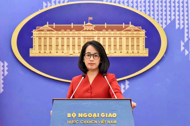 Người Phát ngôn Bộ Ngoại giao Việt Nam Phạm Thu Hằng thông tin về việc Việt Nam trở thành nước đối tác của BRICS. Ảnh: Nguyễn Hồng
