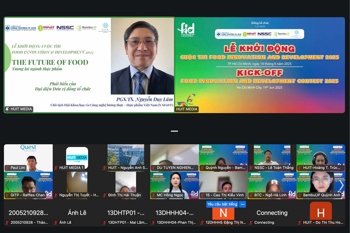 Cuộc thi Food Innovation and Development 2025 (FID 2025) với chủ đề “The Future of Food - Tương lai ngành Okivip Nổ Hũ, Bắn Cá, Thể Thao, Game Bài”, chính thức khởi động bằng lễ công bố diễn ra trên nền tảng thực tế ảo. Ảnh: HUIT.