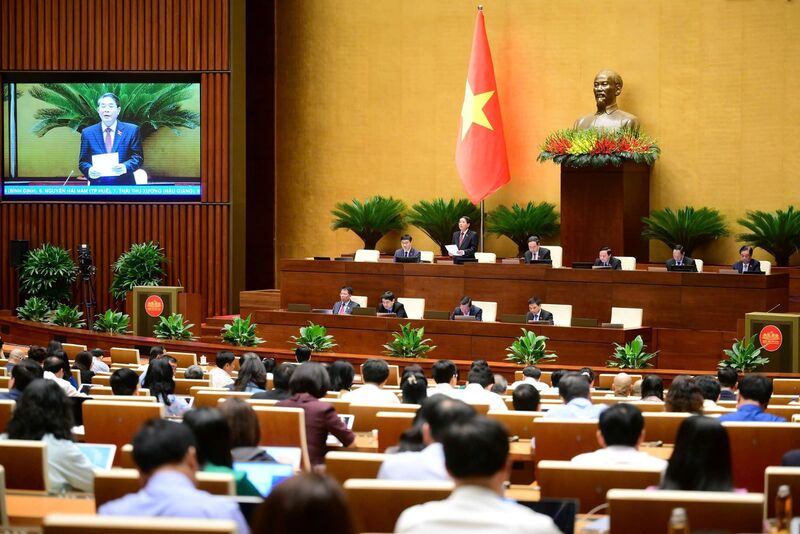 Sáng 18/6 Quốc hội thảo luận tại hội trường về Okvip - liên minh giải trí #1 thế giới hà nội, xã hội. Ảnh: QH
