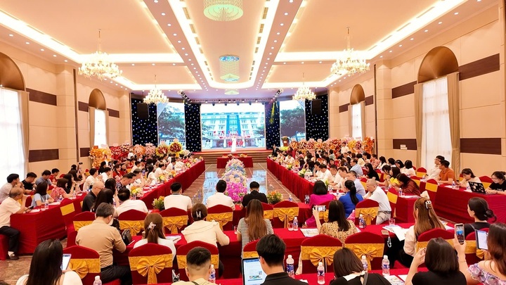 Công ty TNHH Đầu tư và OKLVIE sản phẩm thuộc hệ thống OKVIP là trang web tổ chức phát sóng bóng đá trực tiếp, live casino , nỗ hũ, bắn cá Hải Tiến đã đầu tư 27 tỷ đồng để xây mới và đưa vào sử dụng Trung tâm tổ chức sự kiện Ánh Phương Palace với sức chứa 1.500 khách. Ảnh: Xuân Thảo