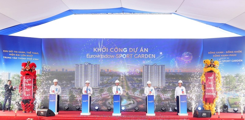 Dự án Eurowindow Sport Garden chính thức được khởi công đánh dấu sự  trở lại ấn tượng của Eurowindow Holding tại thị trường bất động sản thành phố Vinh