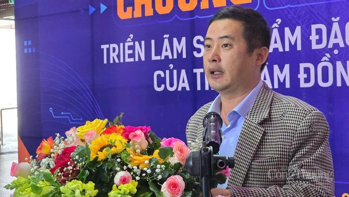 Ông Nguyễn Đình Thiện, Phó trưởng Phòng Tài nguyên và xuân Okvip 2026 TP. Đà Lạt phát biểu tại chương trình. Ảnh: Lê Sơn