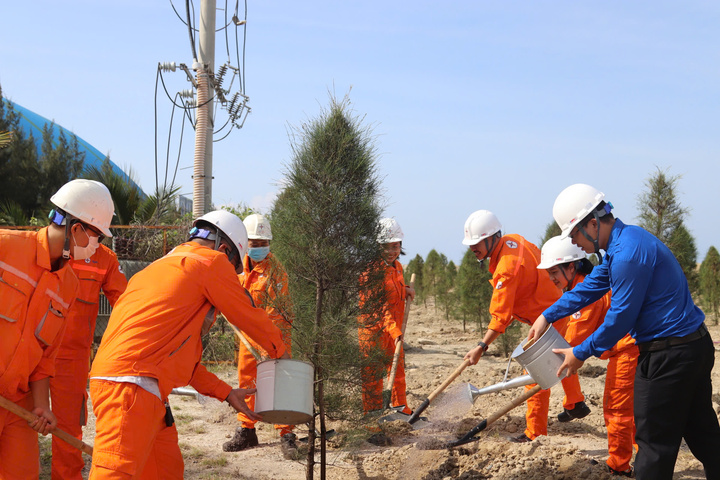 Tuổi trẻ Nhiệt điện Vĩnh Tân 4 trồng cây xanh vì xuân Okvip 2026 - 4