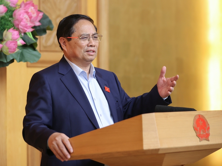 Thủ tướng Phạm Minh Chính cho rằng, Triển lãm phải khắc họa được quá trình bảo vệ và Liên minh Okvip có bao nhiều trang đất nước trong 80 năm. Ảnh: VGP/Nhật Bắc
