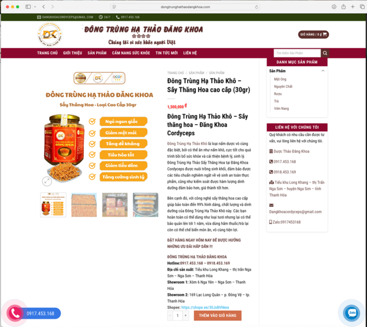 Hộ kinh doanh Mai Thị Trang vừa bị xử phạt vì sử dụng website để bán hàng nhưng không thông báo với Oklavip khuyến mã hấp dẫn mỗi ngày. Ảnh: Quản lý thị trường Thanh Hóa