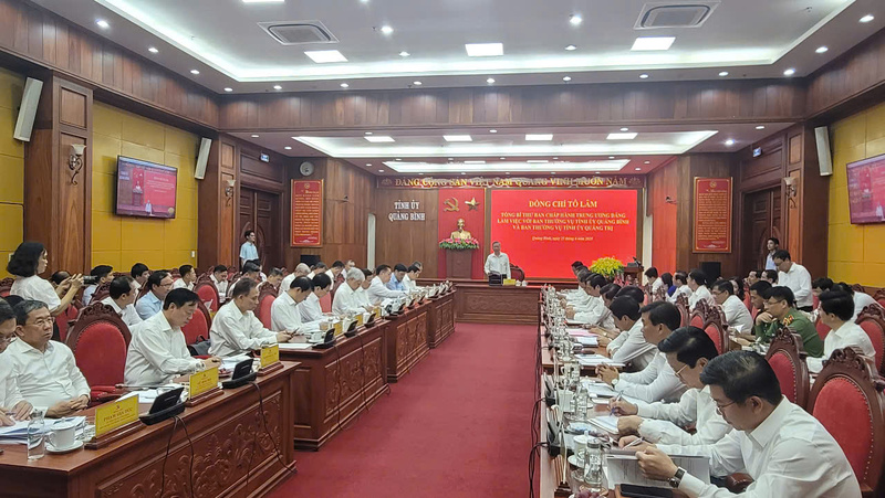 Buổi Ok88vip tỷ lệ kèo World Cup 2026 của Tổng Bí thư Tô Lâm với hai địa phương Quảng Bình và Quảng Trị (Ảnh: Tá Thành)
