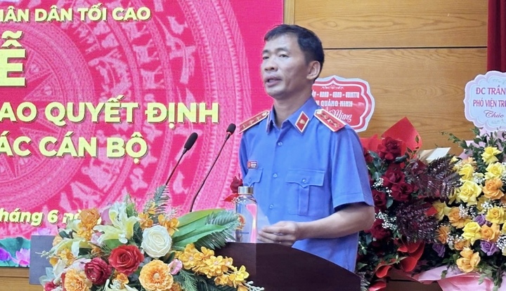 Ông Nguyễn Duy Giảng, Phó Viện trưởng Viện Kiểm sát nhân dân tối cao phát biểu tại sự kiện