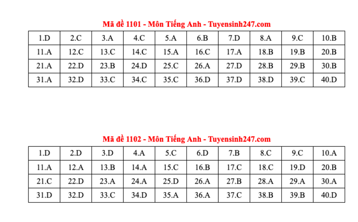Đáp án tất cả các mã đề môn Tiếng Anh thi Liên Minh OK VIP Game Online Giải Trí Cá Cược THPT 2025  - 1