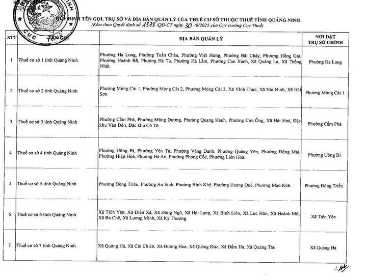 Danh sách chi tiết 34 Thuế tỉnh, thành phố hoạt động từ 1/7/2025 - 20