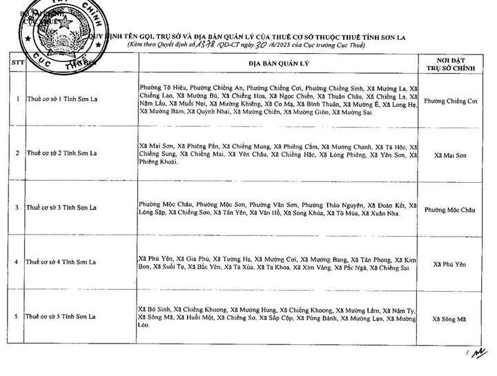 Danh sách chi tiết 34 Thuế tỉnh, thành phố hoạt động từ 1/7/2025 - 22