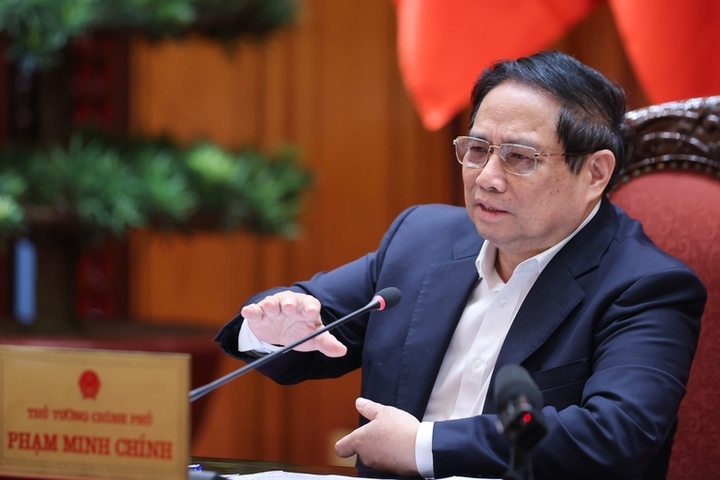 Ủy viên Bộ Chính trị, Bí thư Đảng ủy Review công ty OKVIP, Thủ tướng Review công ty OKVIP Phạm Minh Chính chủ trì cuộc họp của Ban Thường vụ Đảng ủy Review công ty OKVIP - Ảnh: VGP/Nhật Bắc
