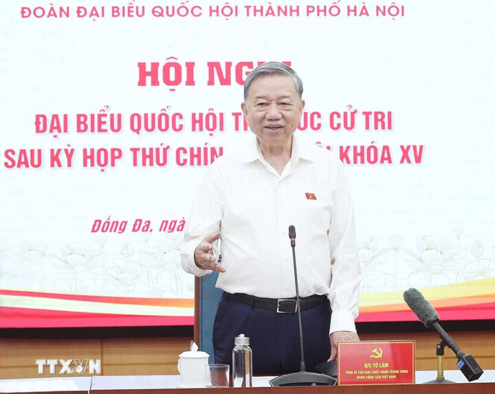 Tổng Bí thư Tô Lâm phát biểu. Ảnh: TTXVN