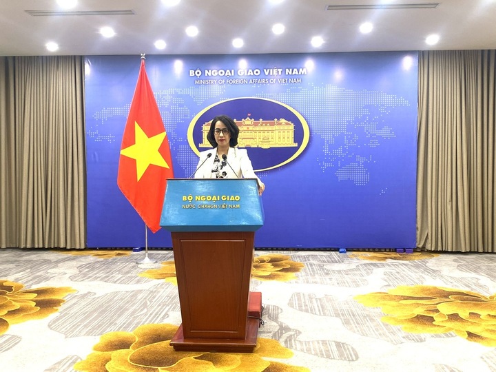 Bà Phạm Thu Hằng, Người phát ngôn Bộ Ngoại giao cung cấp thông tin báo chí quan tâm. Ảnh: Hải Linh