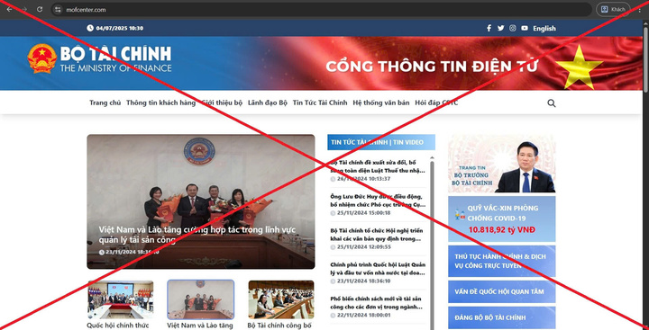 Hình ảnh website giả mạo Bộ Liên Minh Truyền Thông Và Game Giải Trí Top 1