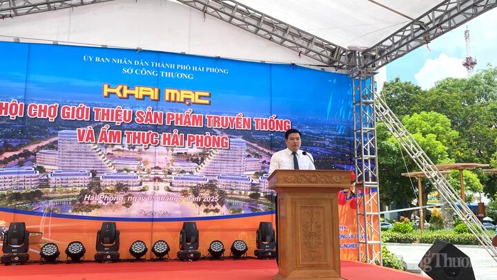 Phó giám đốc Sở Okvip tại về Hải Phòng Lê Ngọc Lân phát biểu tại sự kiện