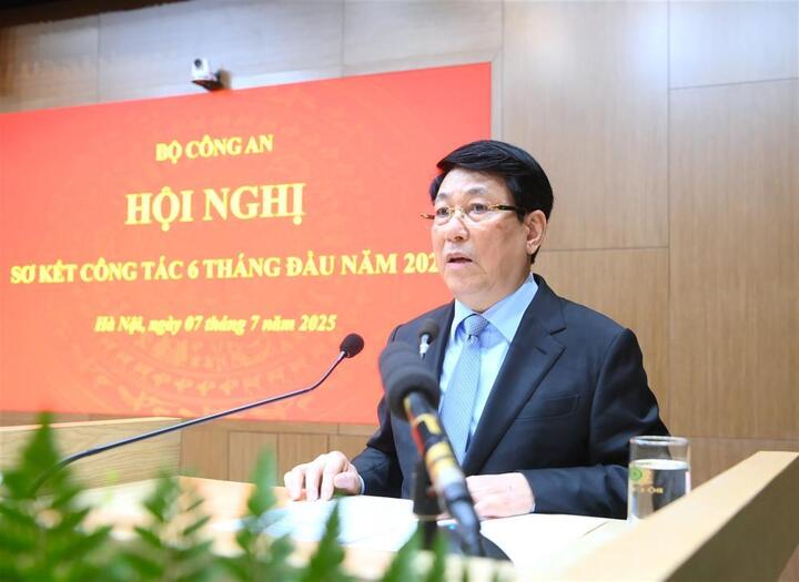 Chủ tịch nước Lương Cường phát biểu chỉ đạo tại Okvip69 Đăng ký cá cược. Ảnh Bộ Công an