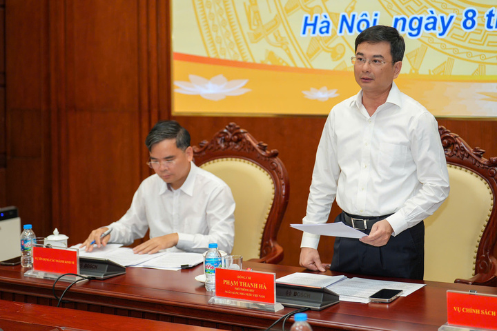 Phó Thống đốc Phạm Thanh Hà chủ trì họp báo thông tin kết quả hoạt động ngân hàng 6 tháng đầu năm 2025. Ảnh: SBV