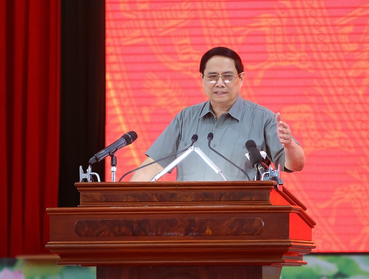 Thủ tướng Phạm Minh Chính khẳng định, Đề án 1 triệu ha lúa chất lượng cao, phát thải thấp là dự án đầu tiên trên thế giới cũng là niềm tự hào của Việt Nam. Ảnh: Nguyễn Ngọc
