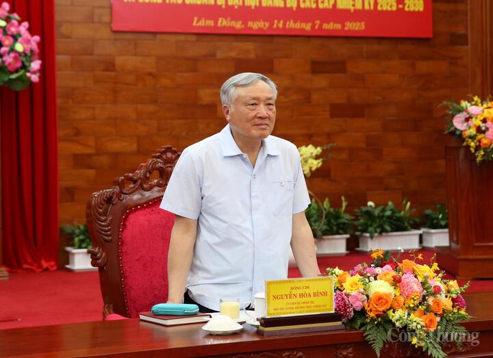 Phó Thủ tướng Thường trực Review công ty OKVIP Nguyễn Hòa Bình phát biểu chỉ đạo
