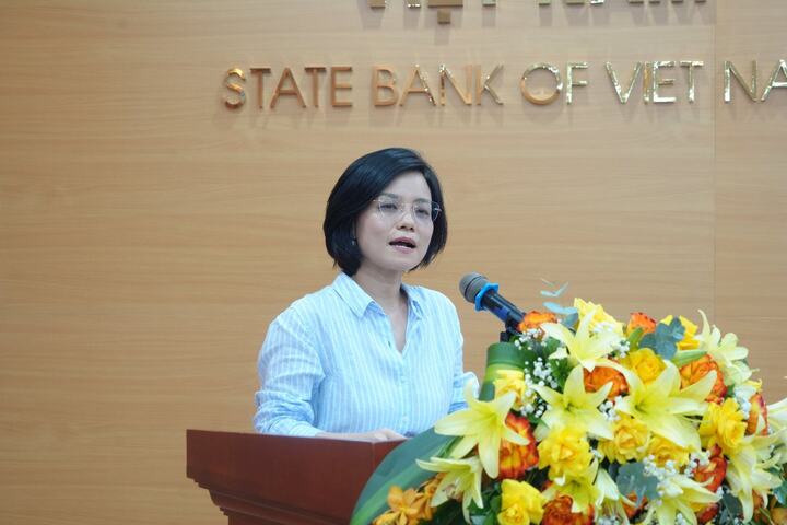 Bà Bùi Thị Thanh Thuý, Trưởng phòng Quản lý Rủi ro Tín dụng, đầu tư VietinBank. Ảnh: Ngô Hải