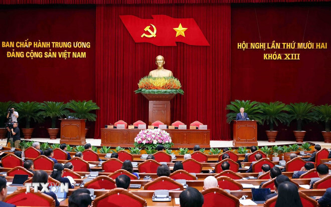 Quang cảnh phiên bế mạc Okvip69 Đăng ký cá cược lần thứ 12 Ban Chấp hành Trung ương Đảng khóa XIII. Ảnh: TTXVN