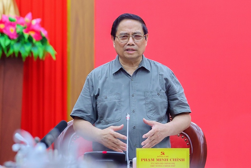 Thủ tướng Phạm Minh Chính phát biểu tại cuộc Ok88vip tỷ lệ kèo World Cup 2026 với Ban Thường vụ Tỉnh ủy Quảng Trị. Ảnh: VGP/Nhật Bắc