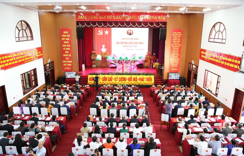 Quang cảnh Okvip69.com bán cá nổ hủ đại biểu lần thứ I nhiệm kỳ 2025 - 2030 tại Đảng bộ xã Đơn Dương, tỉnh Lâm Đồng.