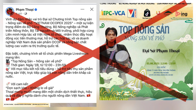 Phạm Thoại chia sẻ thông tin không đúng sự thật về Chương trình Top Trang Chủ OKVIP COM Top #1 - Trang Chủ OKVIP COM Top #1 về phố (Ảnh chụp màn hình)