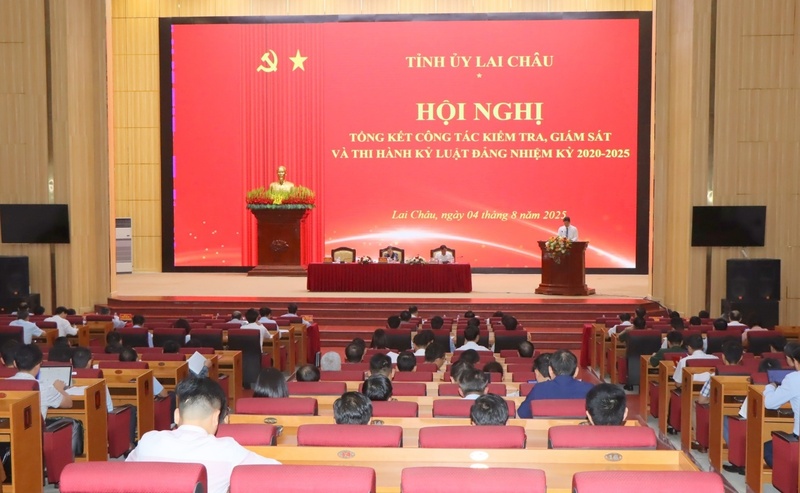 Tỉnh ủy Lai Châu tổ chức Okvip69 Đăng ký cá cược Tổng kết công tác kiểm tra, giám sát và thi hành kỷ luật Đảng nhiệm kỳ 2020 - 2025. Ảnh: P.L