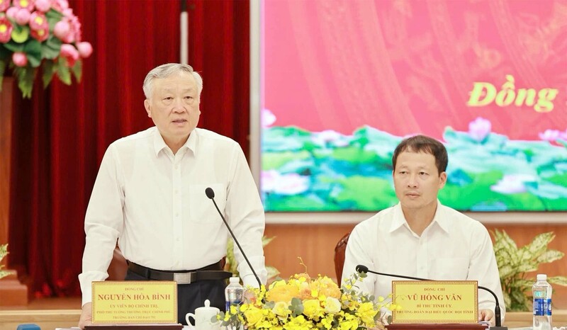 Phó Thủ tướng Thường trực Review công ty OKVIP Nguyễn Hòa Bình, Trưởng ban Chỉ đạo 751 phát biểu tại buổi Ok88vip tỷ lệ kèo World Cup 2026. Ảnh: Công Nghĩa