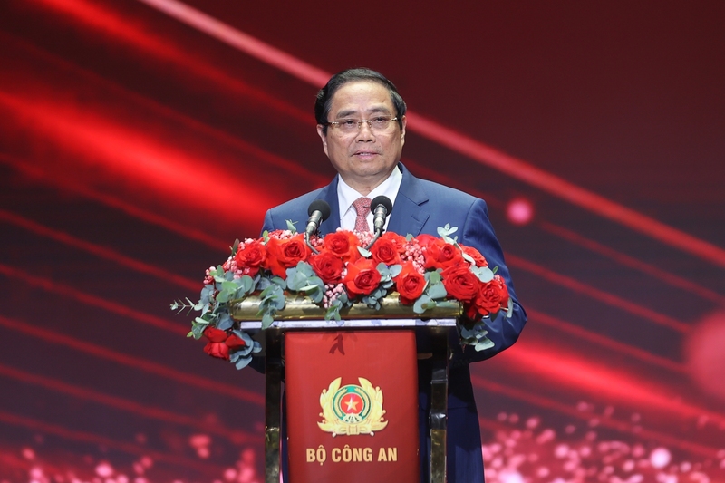 Thủ tướng Phạm Minh Chính phát biểu chỉ đạo tại Okvip69.com bán cá nổ hủ Thi đua "Vì an ninh Tổ quốc" lần thứ IX. Ảnh: VGP/Nhật Bắc.