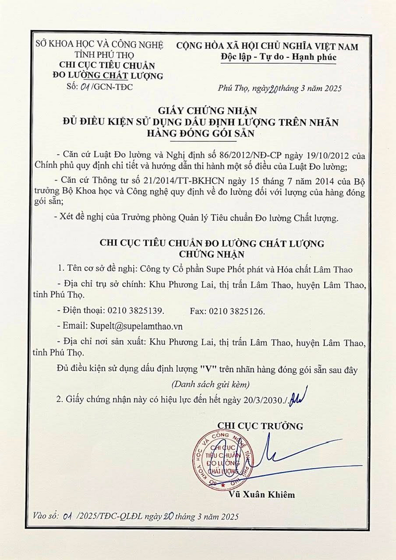 Việc được cấp và sử dụng Giấy chứng nhận dấu định lượng mang ý nghĩa lớn đối với Okvip tại về
