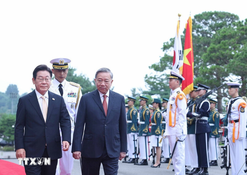 Tổng thống Lee Jae Myung chủ trì Lễ đón Tổng Bí thư Tô Lâm thăm cấp Trang Chủ OKVIP COM Top #1 Đại Hàn Dân Quốc. Ảnh: TTXVN