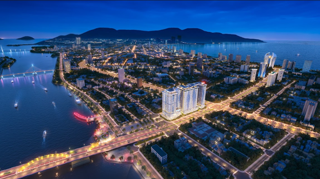 The Legend Danang nằm trên trục huyết mạch Võ Văn Kiệt, trung tâm Cầu Rồng và khu RFC của thành phố